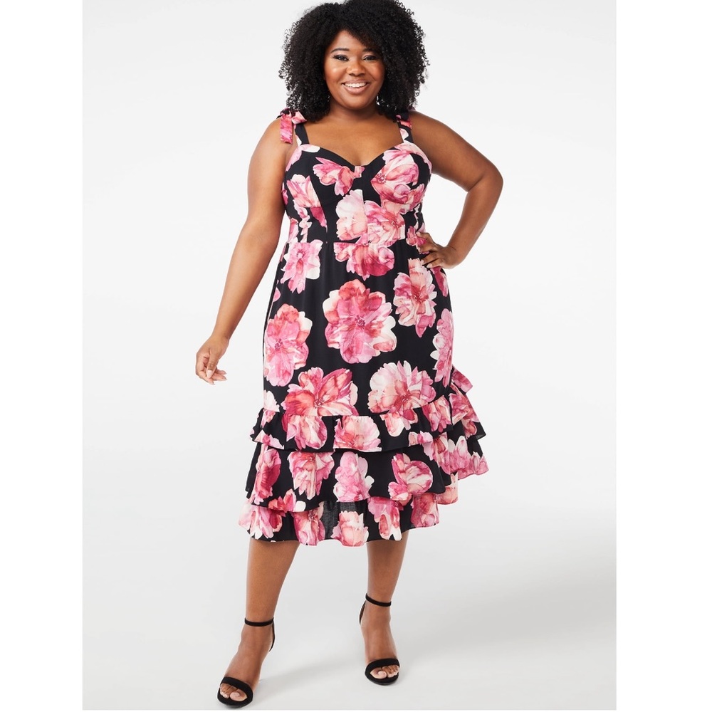 Sofia by Sofia Vergara floral dress with bows size XL